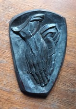 Vintage 60s Praying Hands  3D Christian Wall Plaque  16cm tall