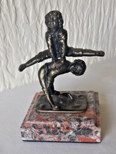 Bronze  Effect Sculpture Of Children Playing Leapfrog On Marble Base