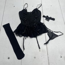 Black Lace Lingerie Set Womens