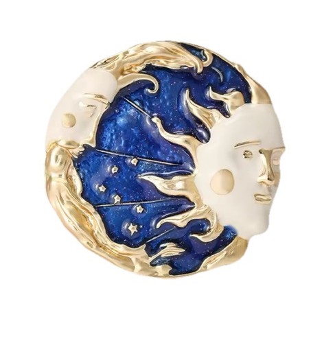 Enamel blue starry sky - starry, half