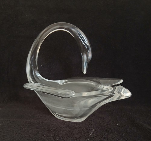 Vintage heavy glass swan - vintage,