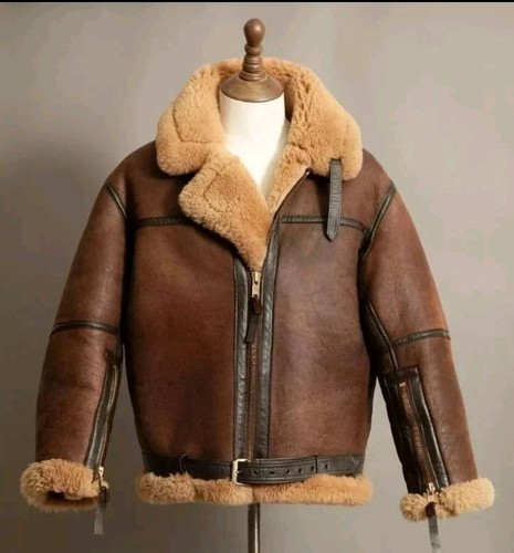 Mens brown sheepskin - brown, leather
