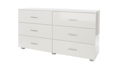Chest of Drawers Large 3+3 Storage Drawers Bedroom Unit High Gloss BSeconds