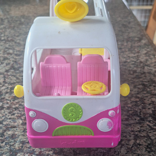 Pink white plastic doll - pink,