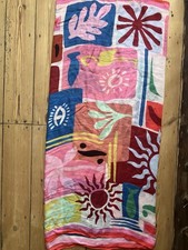 Oliver Bonas Colourful Square Summer Scarf 100% Cotton Brand New