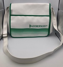 Vintage Dunlop White & Green Messenger Bag  -  Tennis/Sports Bag