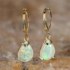 9ct Gold Gf Opal White Fire