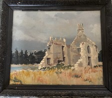 Ronald Ossory Dunlop Original Oil Painting “Derelict Building / Ruins” Framed