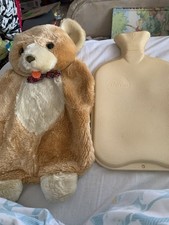 Xmas Gift 1984 Hot Water Bottle Airflow with Teddy Bear Cover Haffenden 18”x10” 