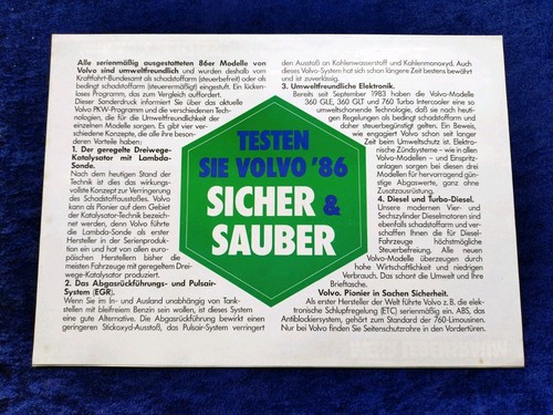 Volvo programme brochure - programme, 1986