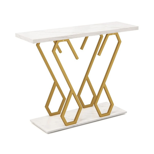 Faux marble console table - console,
