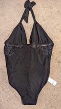 BOUX AVENUE  BLACK JANELLE THONG  BACK BODY SIZE UK 14  BNWOT RRP £35