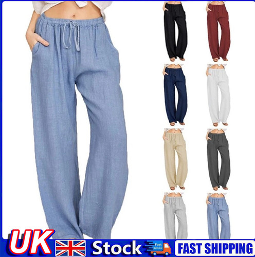Womens cotton linen wide - womens,