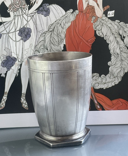 Art deco timpani silver metal - art,