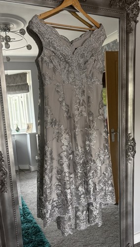 Silver dipped hem embroidered - silver,