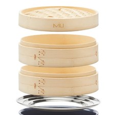 MIU 10" 2-Tier Bamboo Steamer