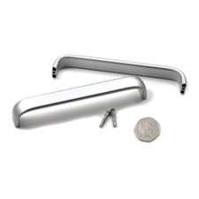 Shaped silver door handles - silver,