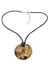 Gold and Black Round Floral