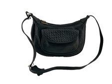 Gigi Black genuine Leather adjustable organiser medium Shoulder/crossbody Bag