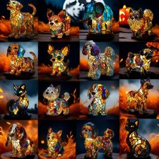 LED Dog Night Light Resin