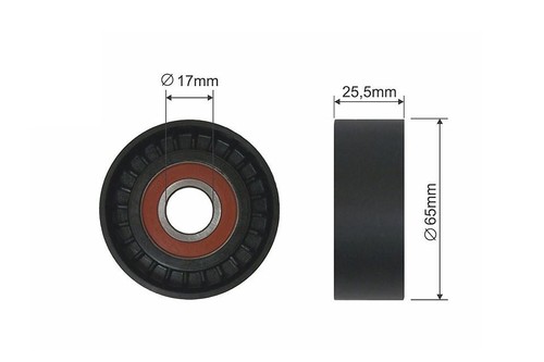 Ribbed belt tensioner pulley - v-ribbed,