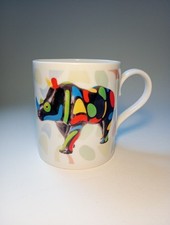 Rhino Mania "Splodge" Rhinoceros Bone China Mug Artist Janet Fishwick