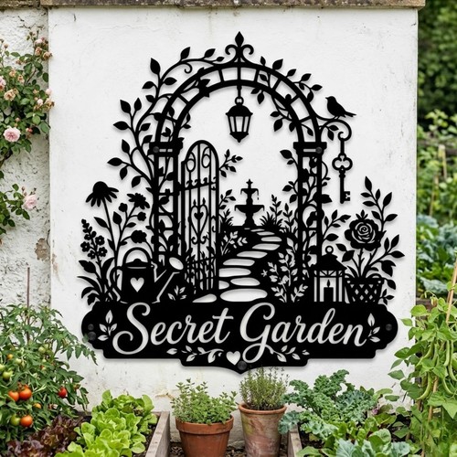 Secret garden metal sign - secret,