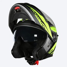 Frank Thomas DV10 Flip Front Helmet Matt Black Neon Yellow