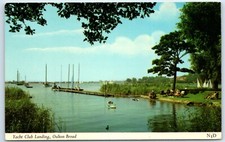 Postcard Oulton Broad Norfolk  England Yacht Club Landing posted 1974
