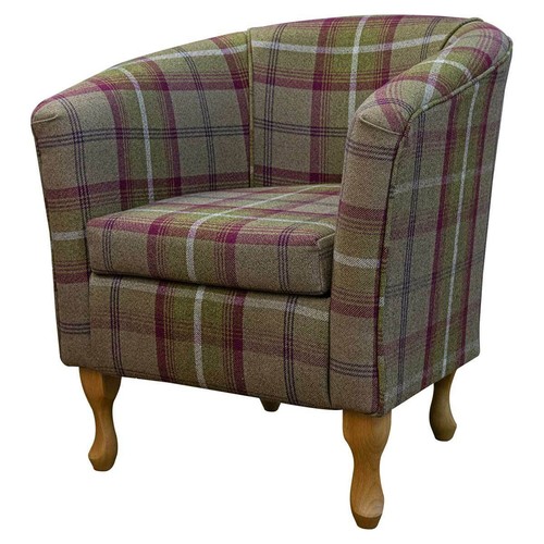 Brown tartan tub chair bedroom - brown,