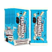 Feastables MrBeast Cookies & Creme Chocolate Bar, New 10 Count (Pack of 1) 