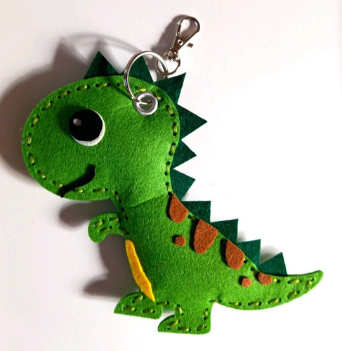 Green felt dinosaur animal - green,