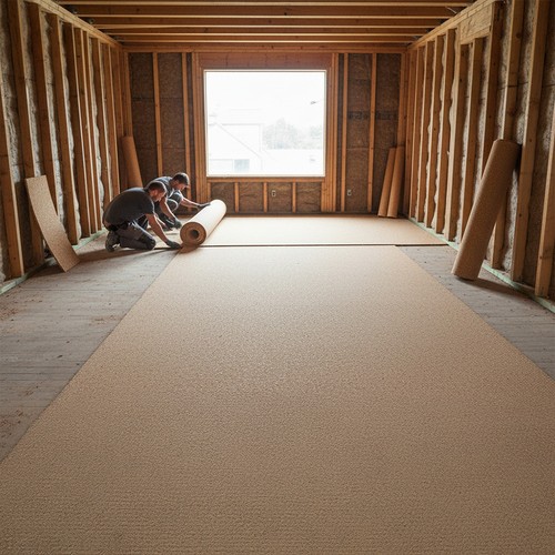 Natural cork floor underlay - natural,