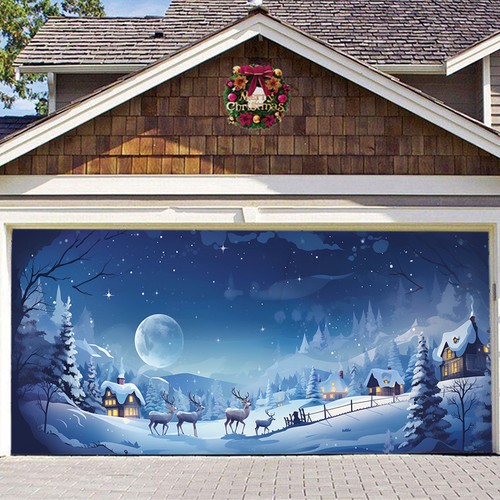 Snowy village elks christmas - elks,