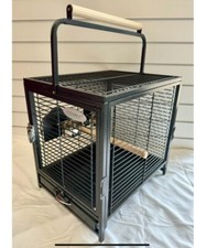 Parrot-Supplies Parrot Travel Cage, African Grey, Amazon, Cockatoo - Black