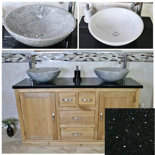 Solid oak bathroom double - oak,