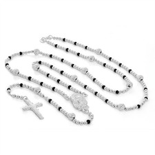 Sterling silver rosary beads - silver,
