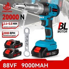 Electric Rivet Nut Gun Cordless Riveting Riveter Insert Tool 2Battery For Makita