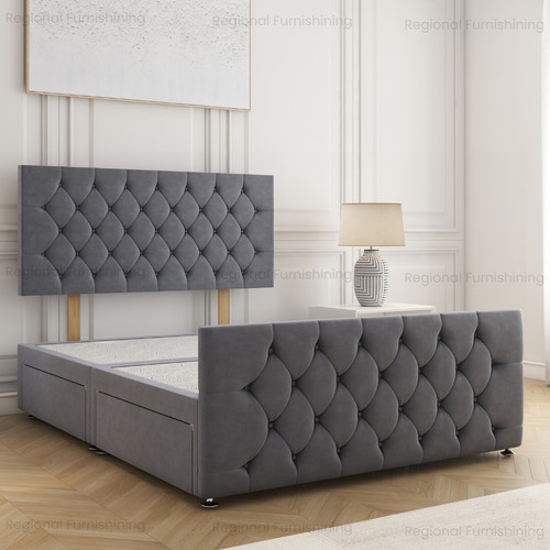 Double chesterfield divan bed - chesterfield,
