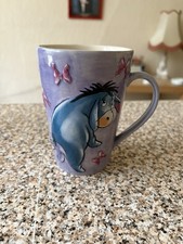 Eeyore Embossed 3D Mug Disney Disneyana Butterfly Ribbon Purple Pink Large 