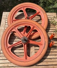  Skyway Tuff Orange  BMX Wheels. Vintage Retro 20"