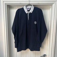 Cotton Oxford Scotland Rugby Shirt Men's Chest 42/44 Blue Navy Rugby Union Top