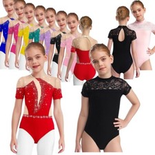 UK Gymnastics Bodysuit Girls Acrobatics Ballet Dance Leotard Athletic Biketard