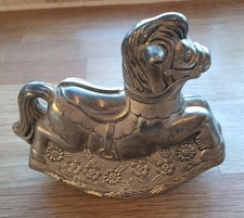Nice Vintage Silver Plated Rocking Horse Style Money Box Piggy Bank