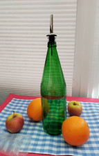 Olive Oil Vinegar Pourer Bottle-Glass 100cL-Great for Chilli Oil-Green  Ref Fiug