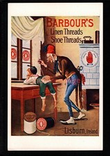 LISBURN BARBOURS LINEN AND SHOE THREADS Advert POSTCARD E20C - UK234