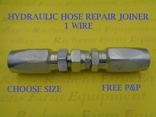 Hydraulic Reusable Hose Fitting/Insert, Repair Joiner, For 1 Wire Hose. Free p&p