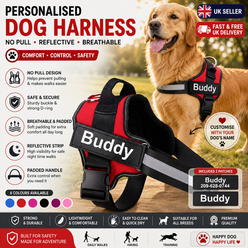 Personalized dog harness - personalized,