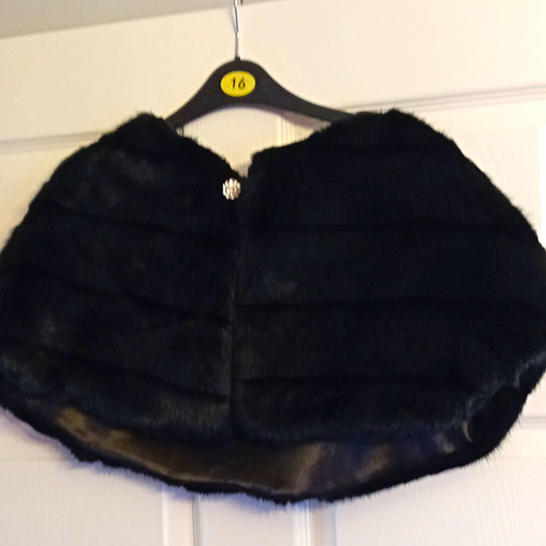 Women black faux fur - black,