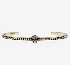 Alexander McQueen Pave Skull Bracelet | Size S | Pale Gold Colour